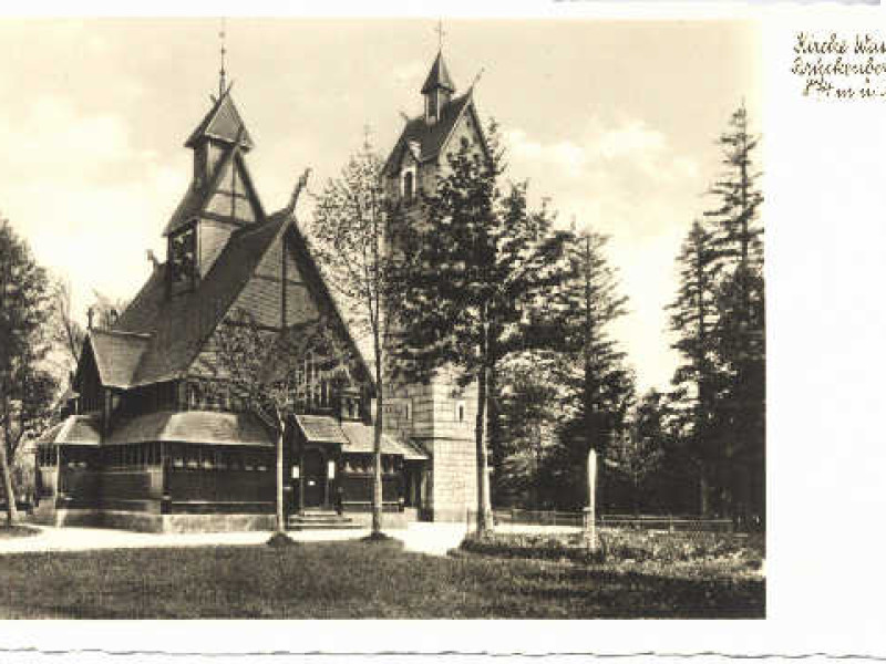 Kościół na starej pocztówce