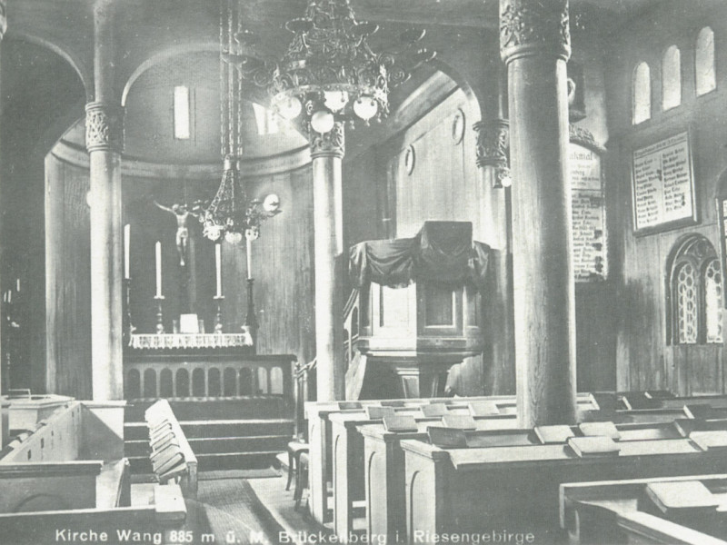 Wnętrze kościoła Wang z 1934 roku